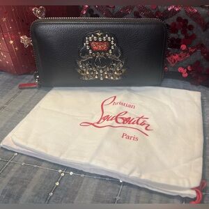Christian Louboutin Black Panettone Long Wallet w/Coa & Dusty